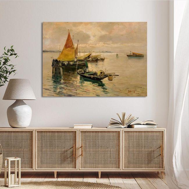 Canvas print Boats in calm waters, Hatzis B