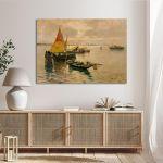Canvas print Boats in calm waters, Hatzis B