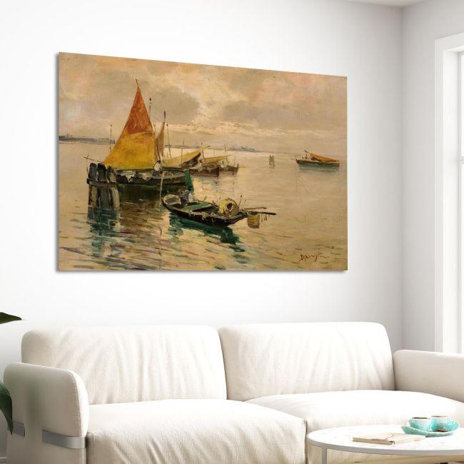 Canvas print Boats in calm waters, Hatzis B