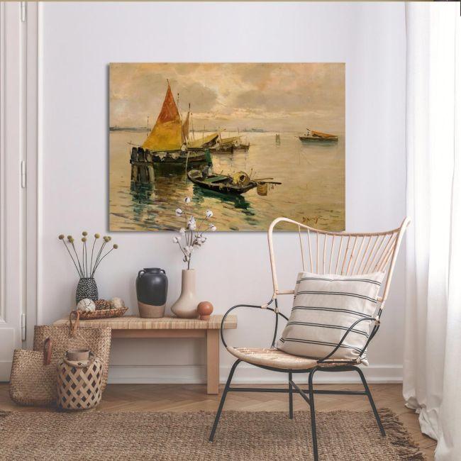 Canvas print Boats in calm waters, Hatzis B