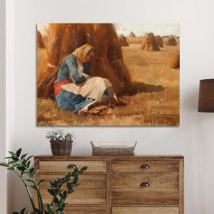 Canvas print Resting next to a haystack, Rallis