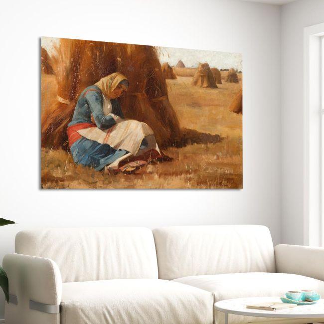 Canvas print Resting next to a haystack, Rallis