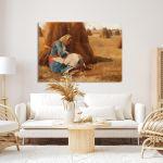 Canvas print Resting next to a haystack, Rallis
