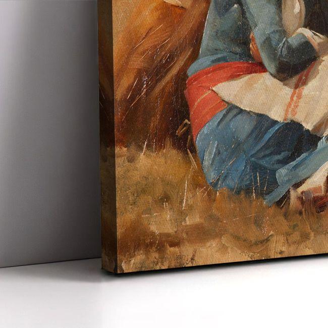 Canvas print Resting next to a haystack, Rallis