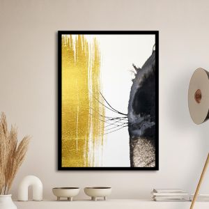 Gold black abstract II, poster