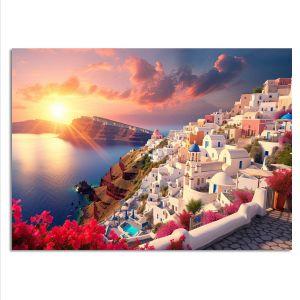 Oia Santorini αφίσα κάδρο  Αφίσα πόστερ με μαύρη κορνίζα 2