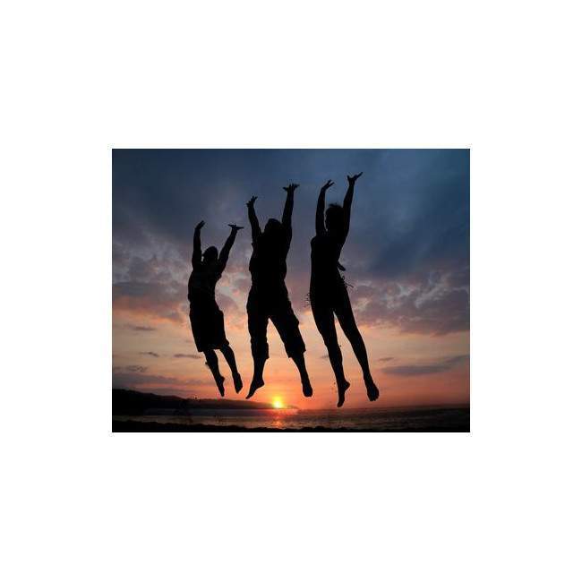 Wallpaper Three people at sunset