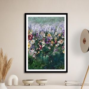Flower meadow αφίσα κάδρο  Αφίσα πόστερ με μαύρη κορνίζα