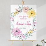 Canvas print welcome to my baptism, spring flowers