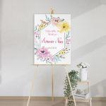 Canvas print welcome to my baptism, spring flowers