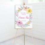 Canvas print welcome to my baptism, spring flowers
