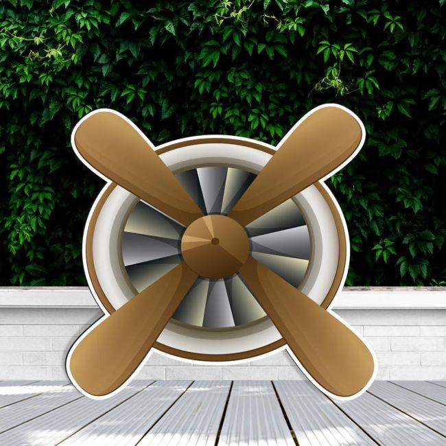 Wooden figure airplane propeller