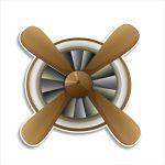 Wooden figure airplane propeller