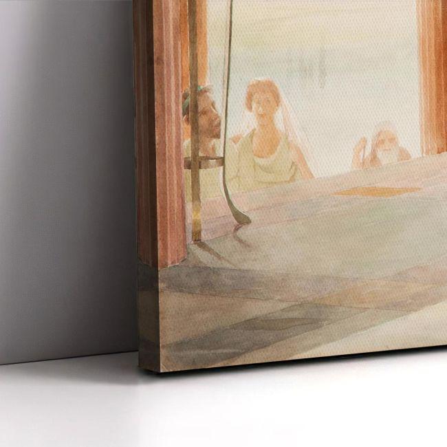 Πίνακας σε καμβά Πωλήτρια λουλουδιών στον Παρθενώνα Ράλλης Καμβάς τελαρωμένος, 6