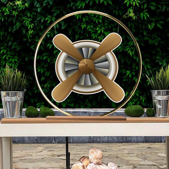 Wooden figure airplane propeller