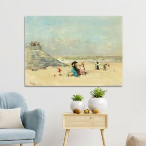 Πίνακας σε καμβά Στην ακτή Πανταζής Καμβάς τελαρωμένος