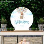 Wooden printed sign, Bear with balloons boy