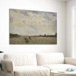 Canvas print Boats on the river Scheldt, Pantazis