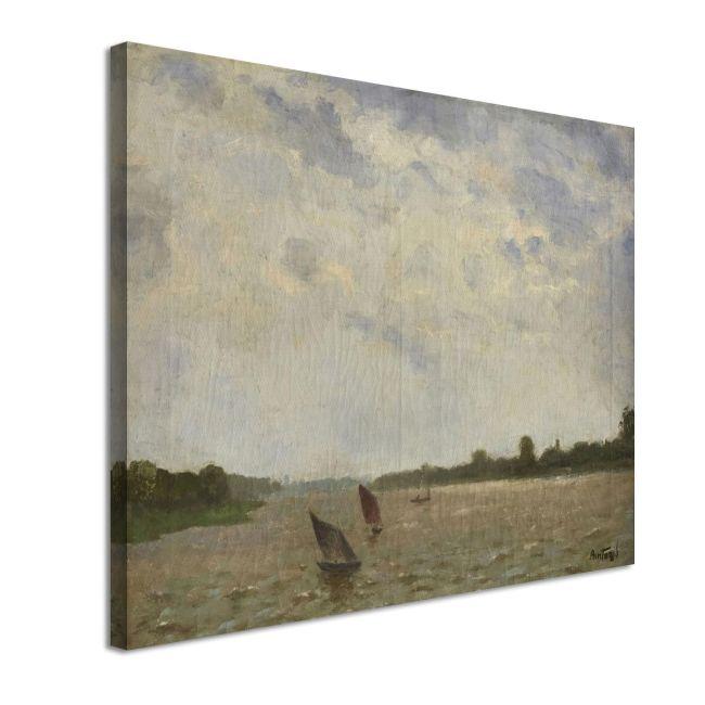 Canvas print Boats on the river Scheldt, Pantazis