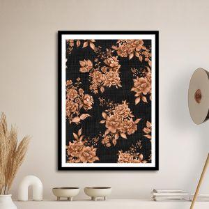 Bronze flowers αφίσα κάδρο  Αφίσα πόστερ με μαύρη κορνίζα