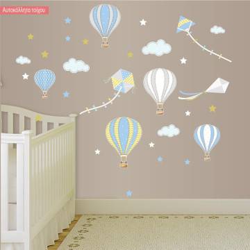Kids wall stickersBalloons in the night sky 2