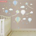Kids wall stickers  Balloons in the night sky