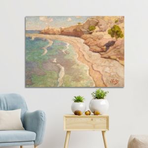 Πίνακας σε καμβά Παραλία Οθωναίος Νικόλαος Καμβάς τελαρωμένος