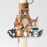 Wooden figure printed rainbow, love stars