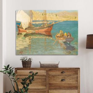 Πίνακας σε καμβά Βάρκες Οθωναίος Ν Καμβάς τελαρωμένος