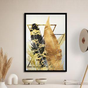 Feathers and triangles αφίσα κάδρο  Αφίσα πόστερ με μαύρη κορνίζα