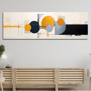 Canvas print Abstract aligned circles, panoramic