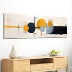 Canvas print Abstract aligned circles, panoramic