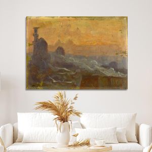 Πίνακας σε καμβά Το λιμάνι της Ρόδου Μαλέας Καμβάς τελαρωμένος