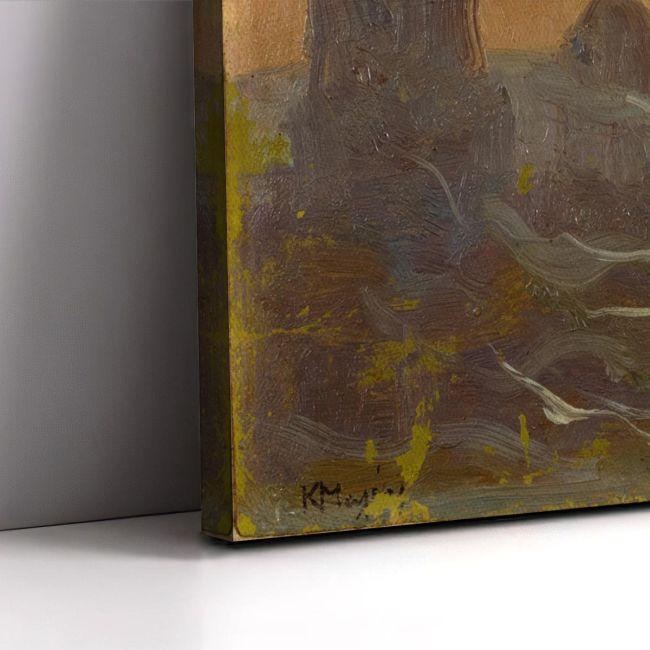 Πίνακας σε καμβά Το λιμάνι της Ρόδου Μαλέας  Αφίσα πόστερ με μαύρη κορνίζα