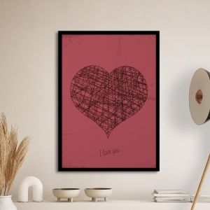 Scribble heart αφίσα κάδρο  Αφίσα πόστερ με μαύρη κορνίζα