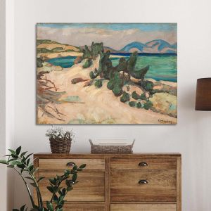 Πίνακας σε καμβά Ακτή στην Αττική Μαλέας Καμβάς τελαρωμένος