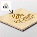 Wooden surface engraved logo