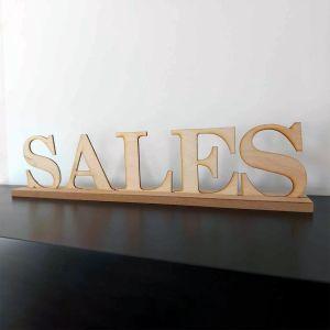 Ξύλινα γράμματα - πινακίδα εκπτώσεων sales 2