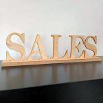 Ξύλινα γράμματα - πινακίδα εκπτώσεων sales