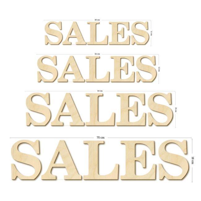 Ξύλινα γράμματα - πινακίδα εκπτώσεων sales