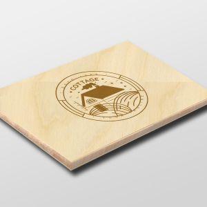 Wooden sign engraved logo, horizontal
