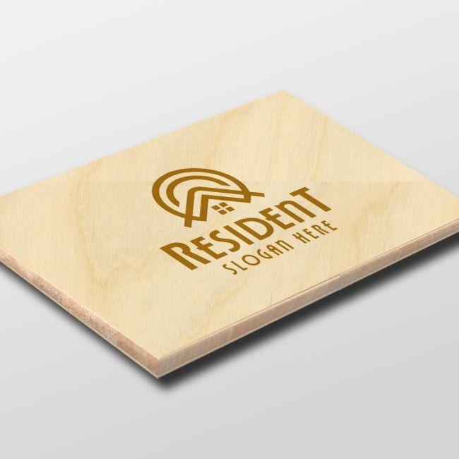 Wooden sign engraved logo, horizontal