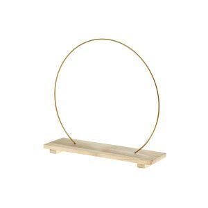 Μεταλλικός χρυσός κύκλος με ξύλινη βάση