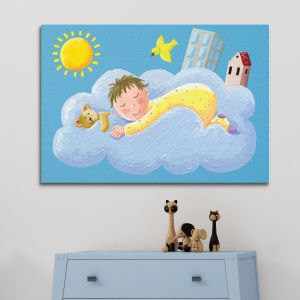 Πίνακας παιδικός σε καμβά Στα σύννεφα