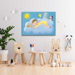 Kids canvas print At clouds