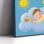 Kids canvas print At clouds