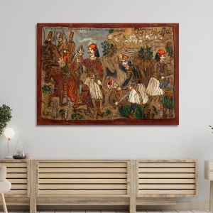 Πίνακας σε καμβά Νικηταράς Γούρας και Ανδρούτσος Θεόφιλος Καμβάς τελαρωμένος