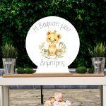 Wooden printed sign, Little lion watercolor