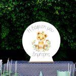 Wooden printed sign, Little lion watercolor