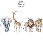 Wooden figures Savanah animals watercolor set